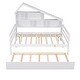 preview thumbnail 8 of 14, Full Size Platform Bed with Trundle and Shelves