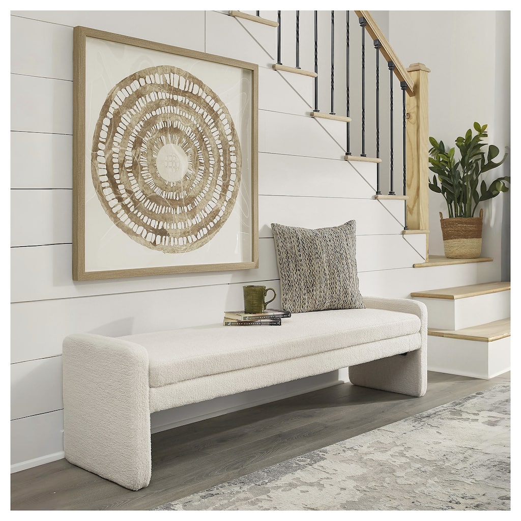 Signature Design by Ashley Lembertson Beige Accent Bench - 70.28" W x 18.5" D x 18.9" H