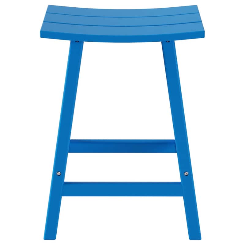 Polytrends Laguna Hdpe All Weather Outdoor Patio 24" Saddle Seat Counter Stool (Set Of 2)