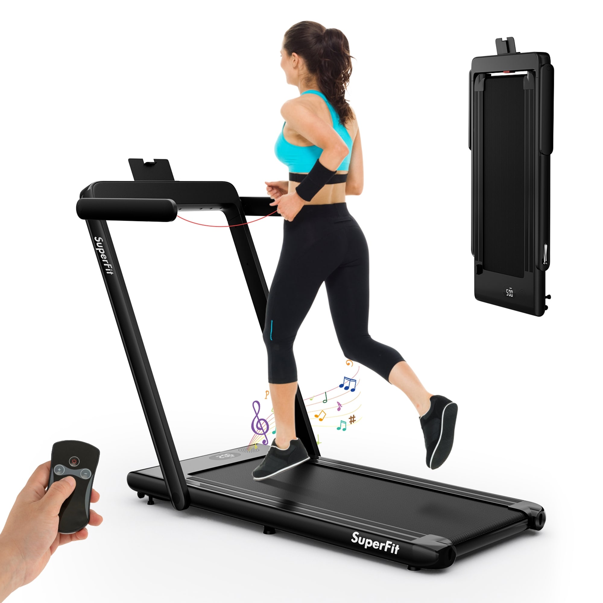 Gymax Motorized Treadmill Folding Under Desk Electric Treadmill W/APP - 49'' x 27'' x 42''