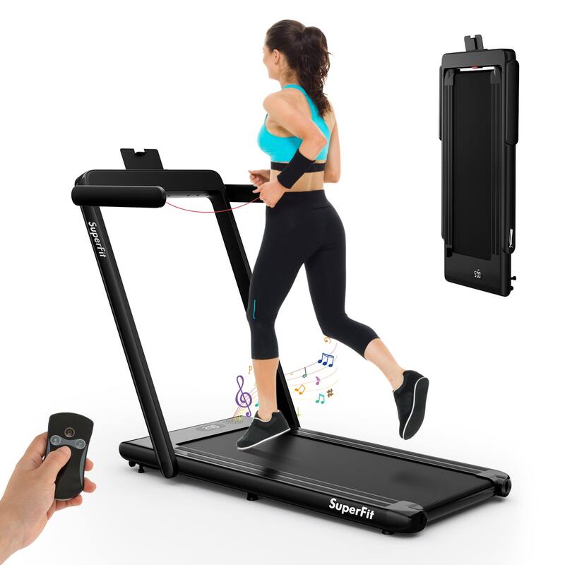 Gymax Motorized Treadmill Folding Under Desk Electric Treadmill - 49'' x 27'' x 42''