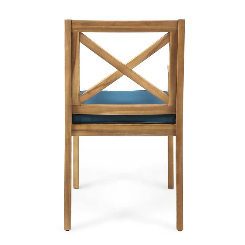 Perla Outdoor Acacia Wood Dining Chair (Set of 2) by Christopher Knight Home