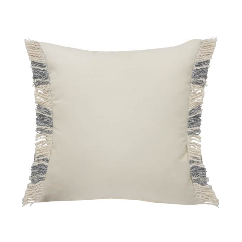 HomeRoots 20" X 20" White And Gray-Blue Polyester Plaid Zippered Pillow