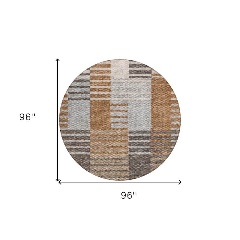 HomeRoots Striped Transitional Rectangle Outdoor Rug