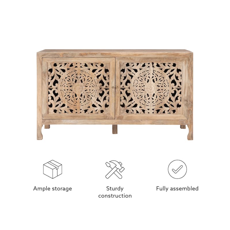 Heaton 2-Door Bohemian Wooden Cabinet