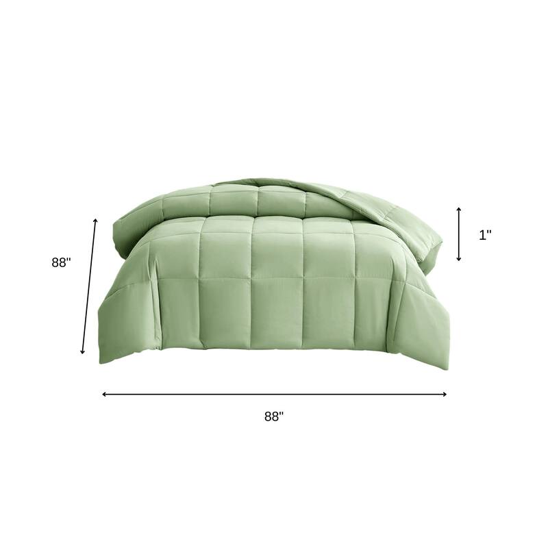Sage Queen Box Stitch Microfiber Down Alternative Comforter