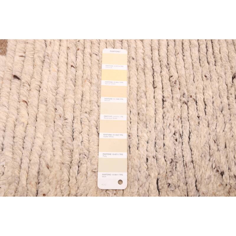 ECARPETGALLERY Hand-knotted Tangier Light Khaki Wool Rug - 5'6 x 7'8