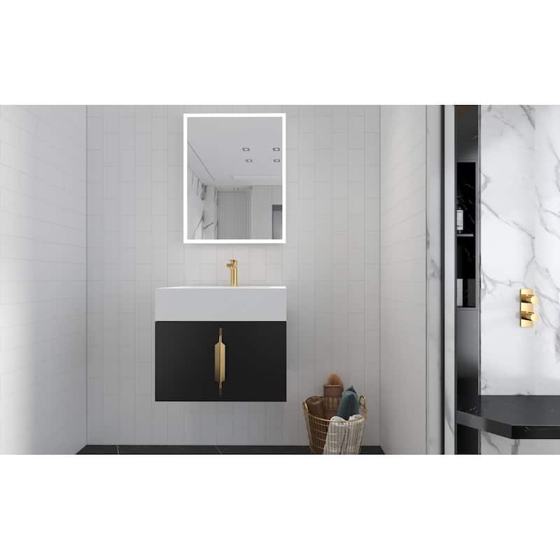 Nile 24-Inch Wall Mounted Bathroom Vanity Set w/ White Top