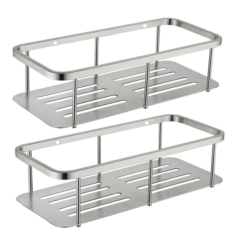 2-Pack Stainless Steel Bathroom Organizer Basket Shower Caddy - Brushed Nickel
