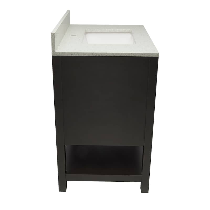 Taos 31" Bathroom Vanity in Espresso with Quartz Stone Vanity Top Sink w/ Backsplash in Galaxy White Single Hole
