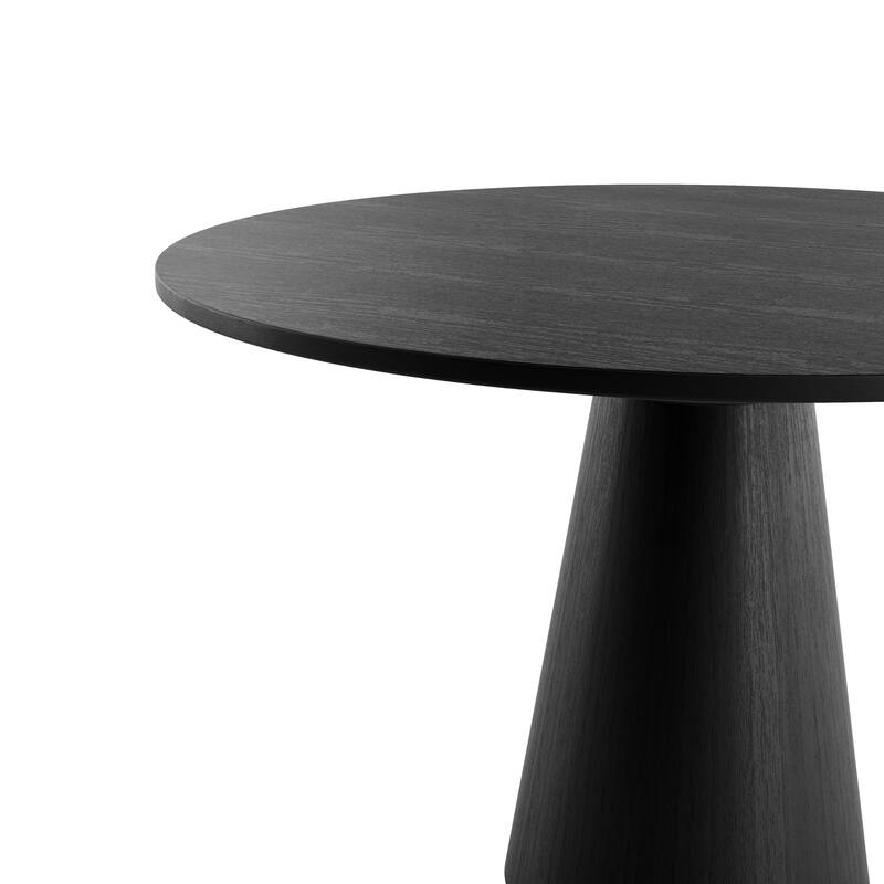Furniture of America Evrena Modern Black 48-inch Solid Wood Round Dining Table