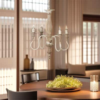 4 - Light Wood Chandelier