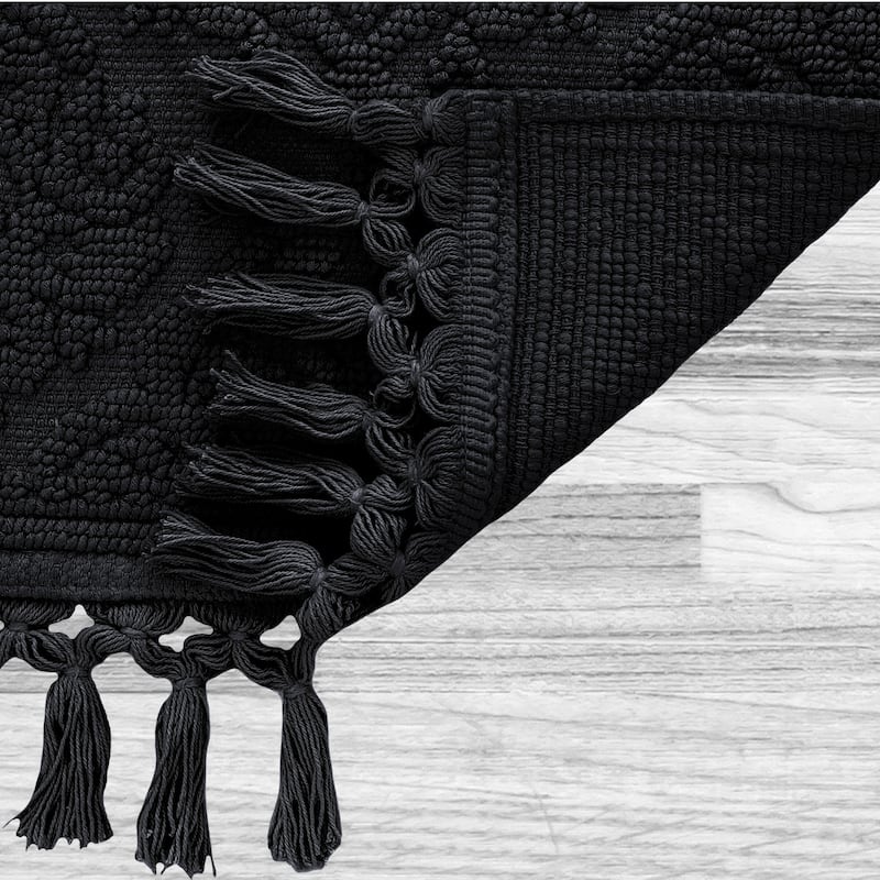 Jean Pierre Ricardo Cotton Fringe Bath Rug