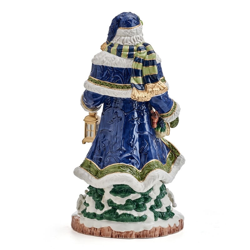 Fitz and Floyd Telluride Blue Grand Santa Figurine, 19 Inch - Bed