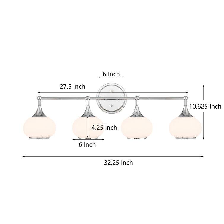 Acroma Aged Brass/Polished Chrome Finish Modern Globe Vanity Light