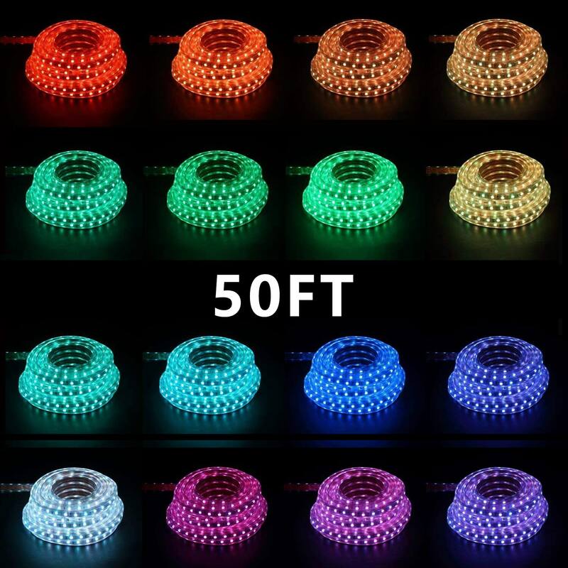 Ainfox LED Strip Lights with Remote Control Color Changing - 50ft