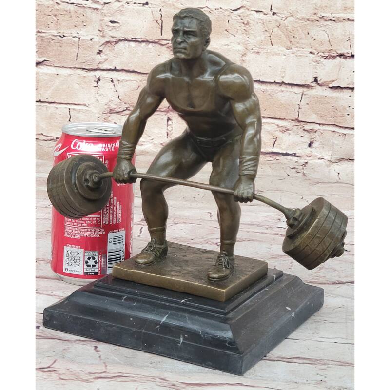 Deadlift Powerlifter Athlete Strongman Bodybuilder Bronze Statue Sculpture Trophy 8.5 Inches X 11 Inches