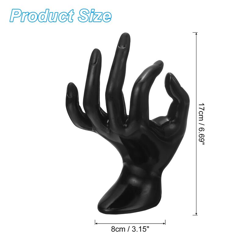 Hand Ring Holder, Hand Jewelry Holder Ring Display Stand Base - Black