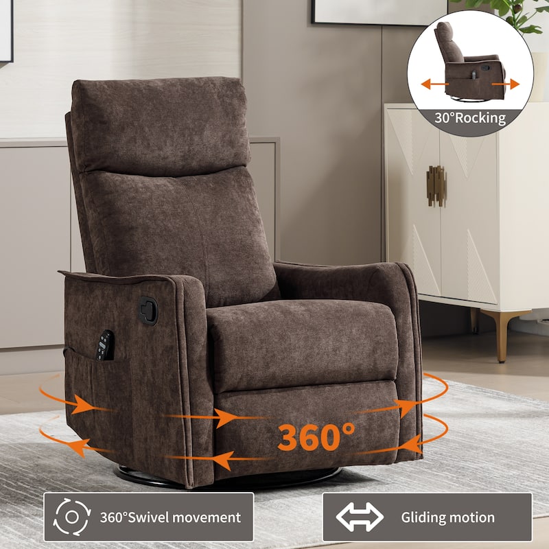 Swivel & Rocking Recliner Chair with Heat & 8-Point Massage