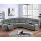 preview thumbnail 2 of 3, Fur-Like Corduroy Upholstered Manual Motion Sectional with 2 Consoles in Smoke