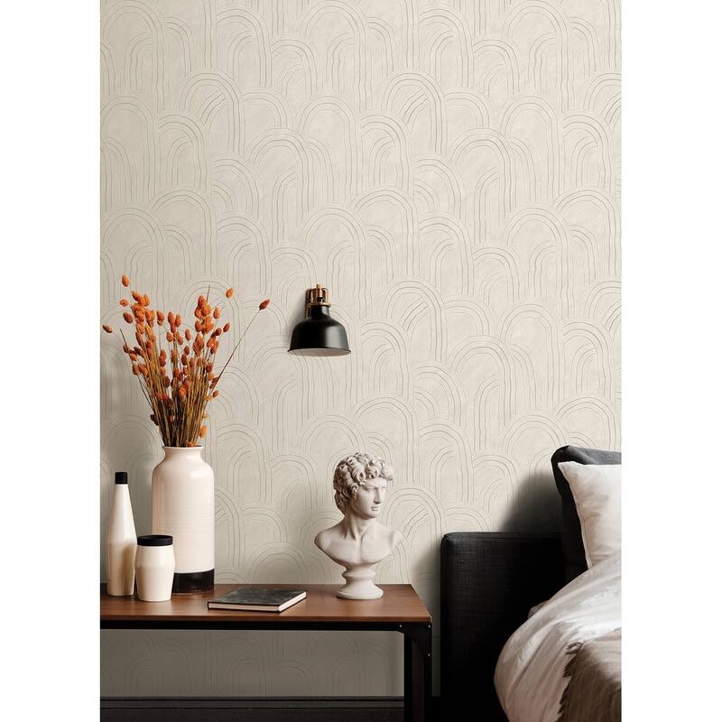 Sarah + Ruby Cabo Cream Rippled Arches Wallpaper