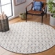 preview thumbnail 33 of 52, SAFAVIEH Vermont Handmade Geometric Wool Area Rug 6' x 6' Round - Ivory/Blue