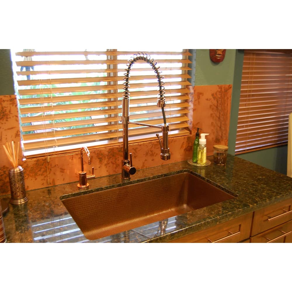 33-in Hammered Antique Copper Single Basin Kitchen Sink (KSB33199)