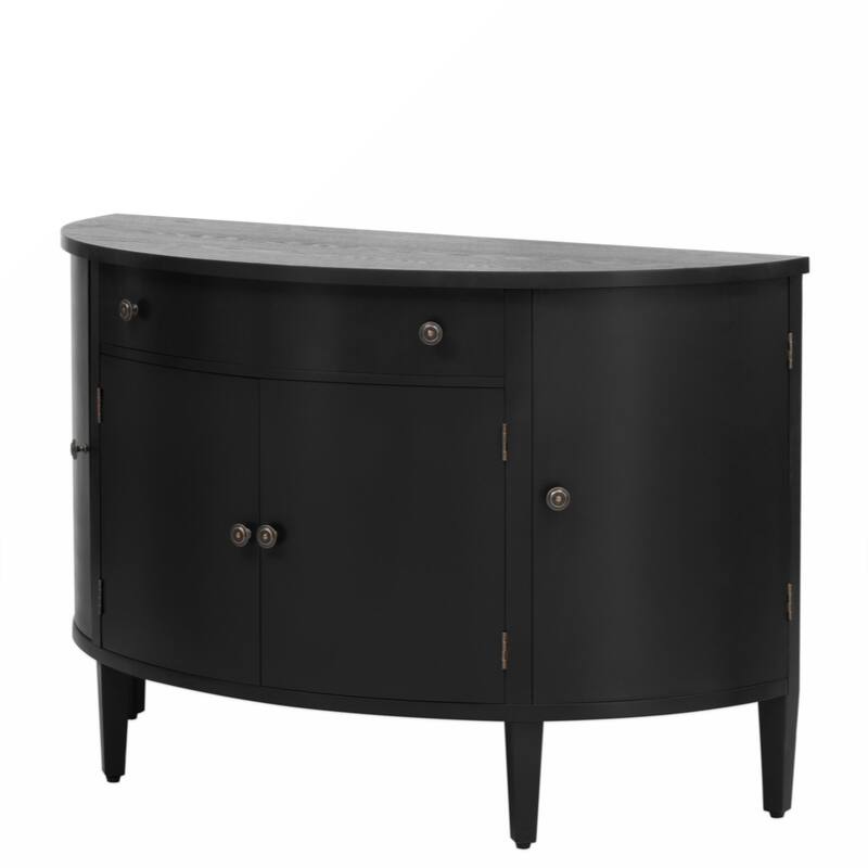 Curved Design Storage Cabinet made of Fraxinus Mandschuric Solid Wood Veneer