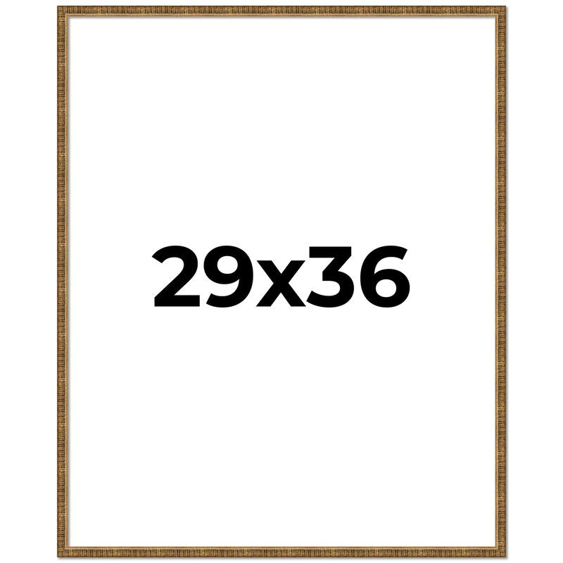 29x36 Frame Gold Kingsley Distressed Solid Wood Picture Frame Width
