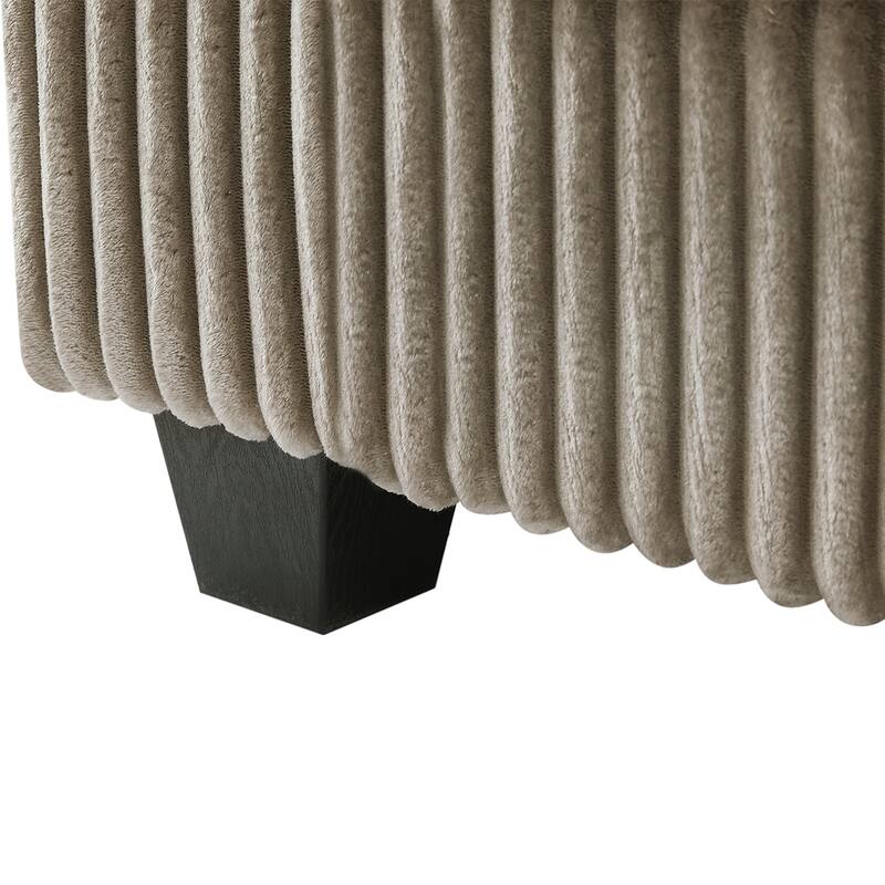 133" Corduroy 4-Seater Sofa with USB Ports, Flip-Top Cup Holders, and Hidden Storage
