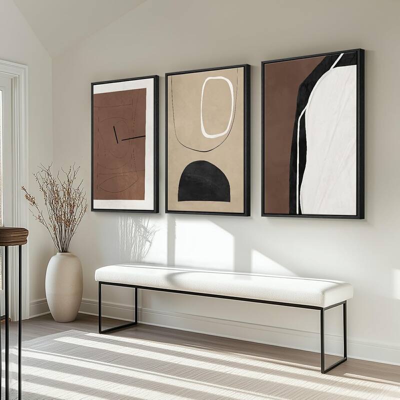 Framed Black and Brown Abstract Wall Art