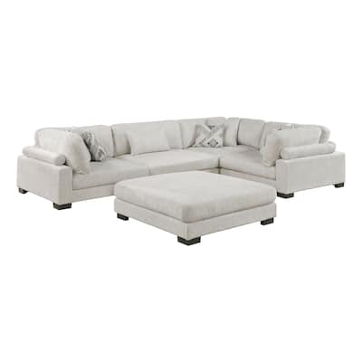 Abbeville Microfiber 5-Piece Modular Sectional with Ottoman