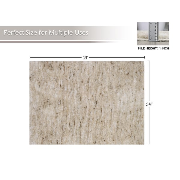 dimension image slide 0 of 3, Home Weavers Cloud Comfort 100% Microfiber Bathroom Rug Non Slip Bath Mat Water Absorbent Soft Microfiber Shaggy Mat