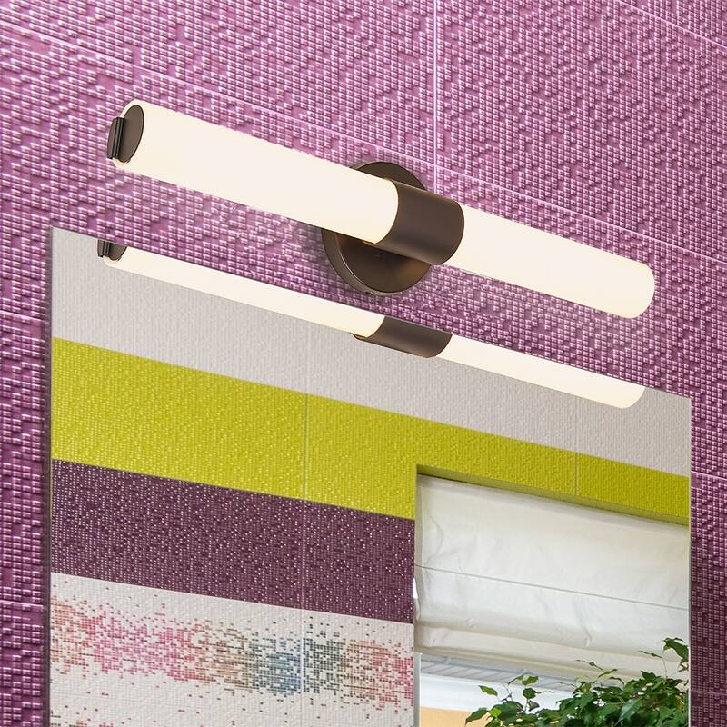 Cylinder LED bathroom & vanity light mount with transulucent acrylic 18W