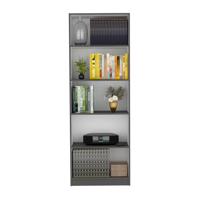 Modern 4-Tier Bookcase with Four Large Storage Shelves for Books and Decor