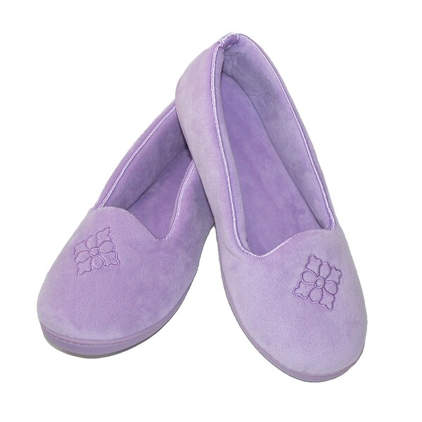 Dearfoams Women&#39;s Terry Velour Embroidered Closed Back Slipper - Free Shipping On Orders Over ...