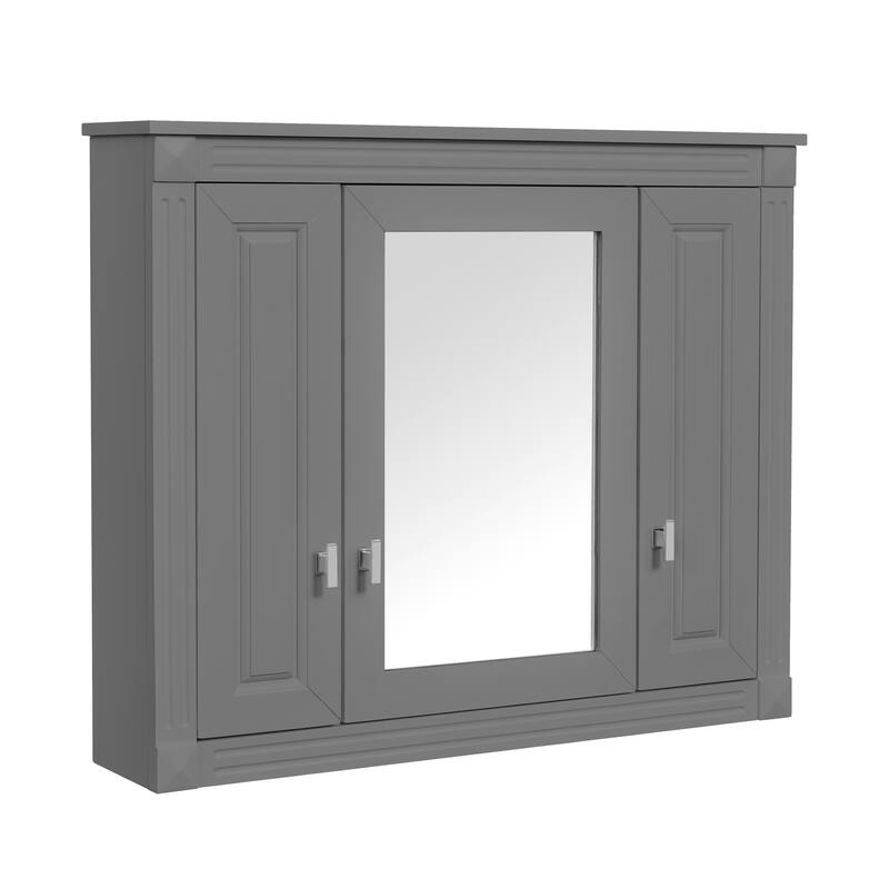 Bathroom Wall Cabinet with Mirror, Wall Mounted Medicine Cabinet with 4 Shelves, Mirrored Door Over Toilet Storage Cabinet