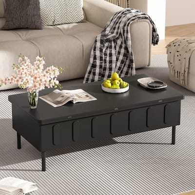 Modern Lift-Top Coffee Table with 2 Drawers