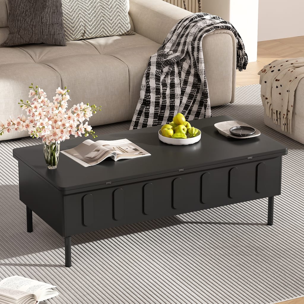 Modern Lift-Top Coffee Table with 2 Drawers