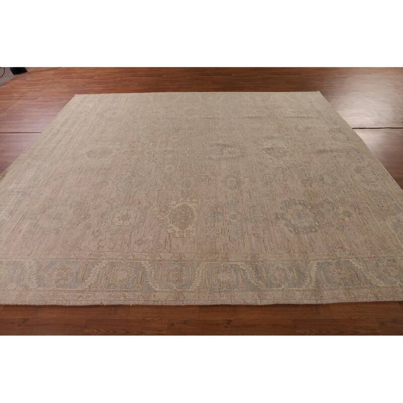 Earth Tone Vegetable Dye Oushak Area Rug Handmade Wool Carpet - 8'3" x 10'2"
