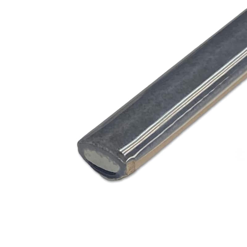 Merola Tile Coco Demi-Bullnose Glossy Blue Night 1/2" x 7-7/8" Ceramic Wall Trim - (1 Tile)