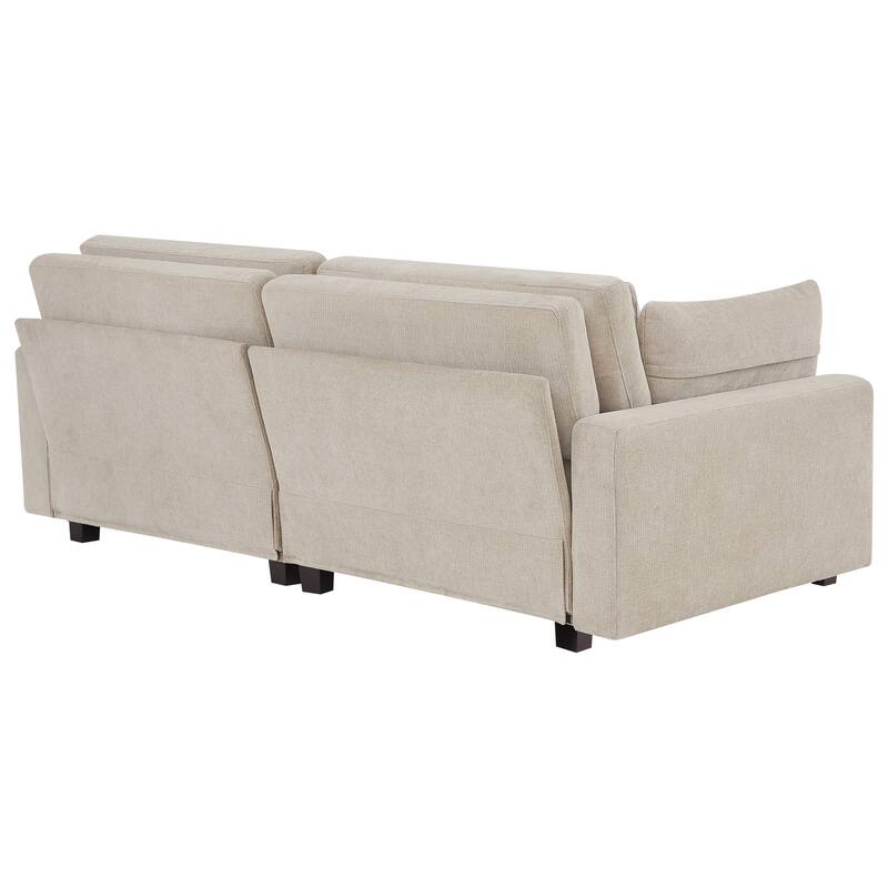 89In Comfy Couch, 3 Seater Sofa With Wood Legs, Chenille Couch For Small Space,Apartment - 89"W X 44.1"D X 33.9"H