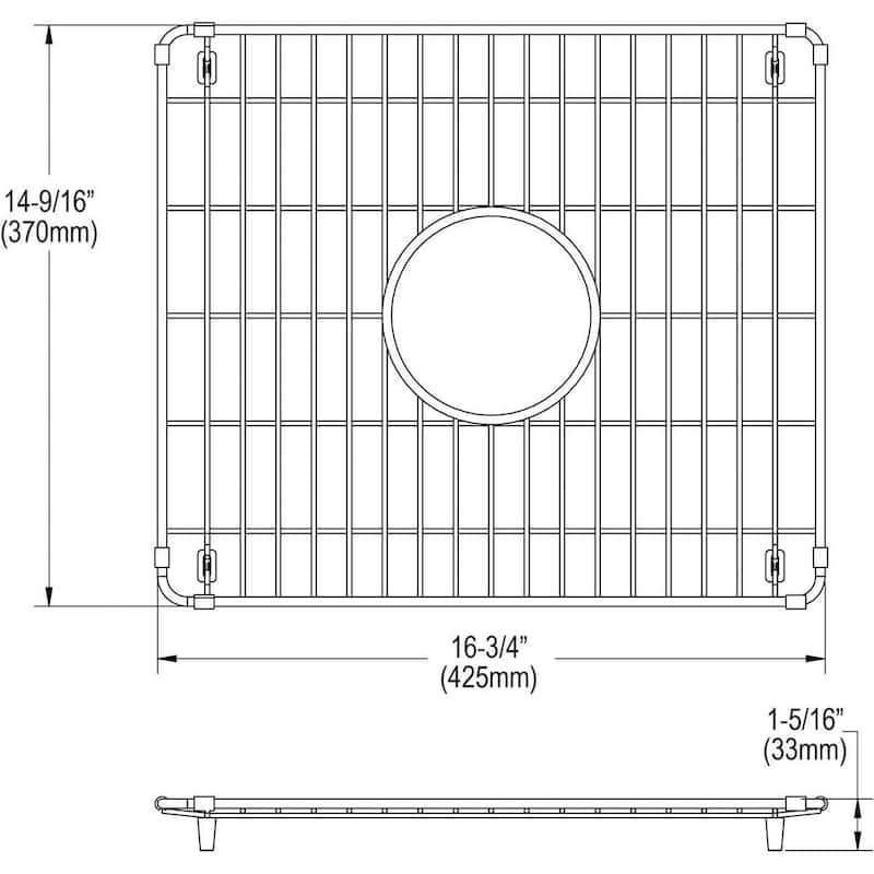 Elkay 16-3/4" L x 14-9/16" W Stainless Steel Basin Rack - Stainless Steel