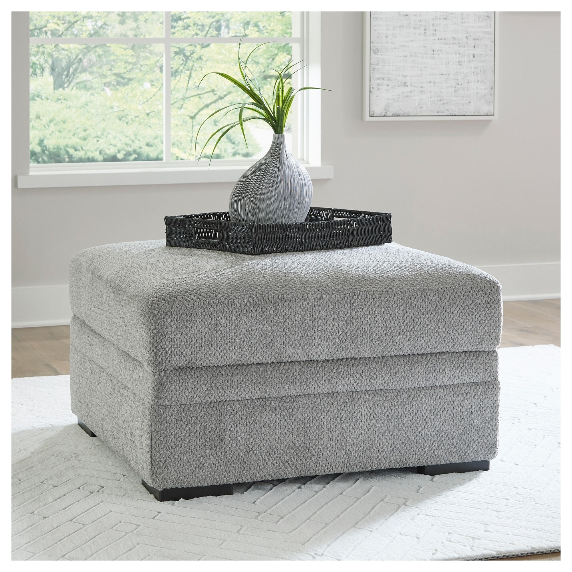Signature Design by Ashley Casselbury Cement Ottoman with Storage