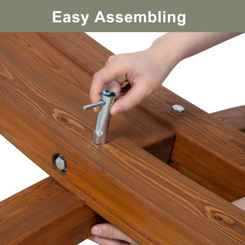 Rope Hammock with 13.5ft Wooden Stand and Removable Pad