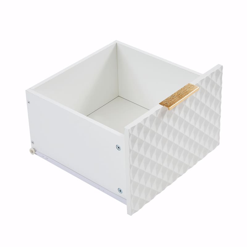 Modern Dresser with Glass Doors & 3 Drawers - 31.5"