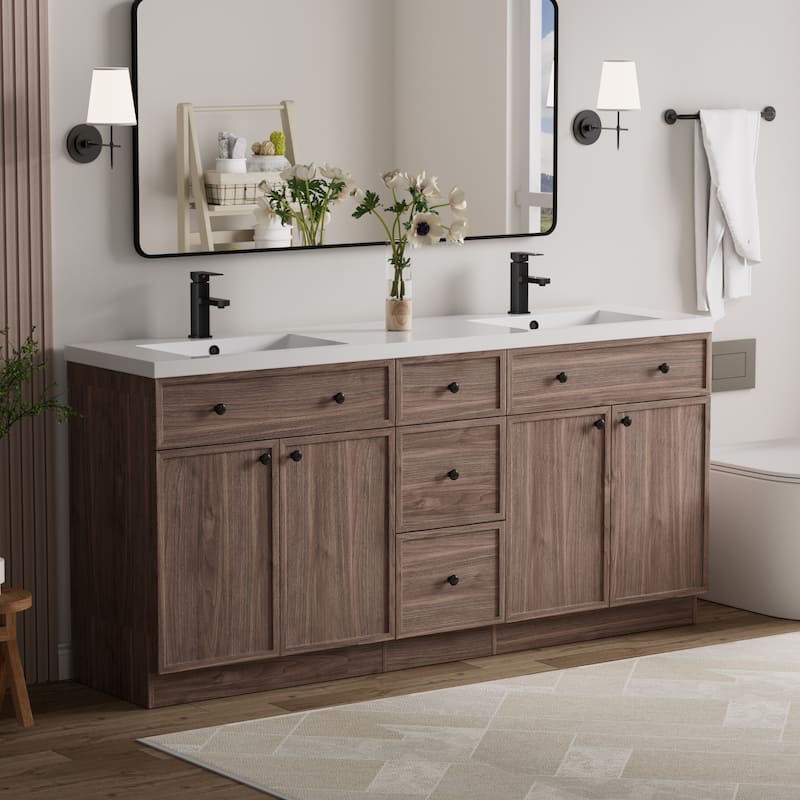 36"/48"/60"/72" Bathroom Vanity Set with Sink & Faucet