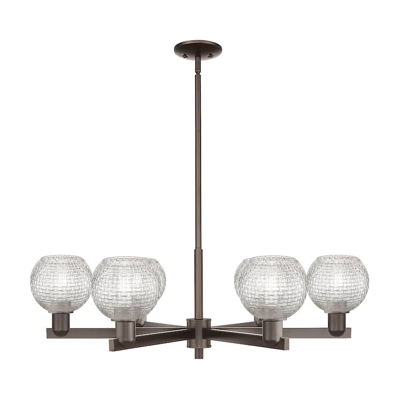 Innovations Lighting Endless Possibilities Arcadia - Athens - 6 Light 36" Basketweave Stem Hung Chandelier - Oil Rubbed Bronze