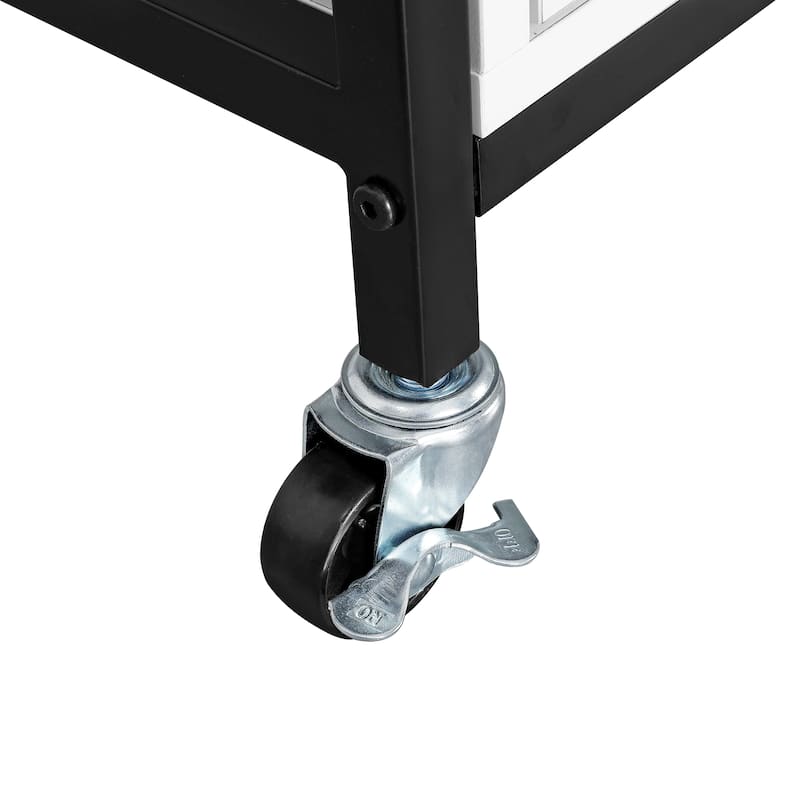 Ledel 35.4-inch Rolling Kitchen Island Cart With Wine Rack And Shelves