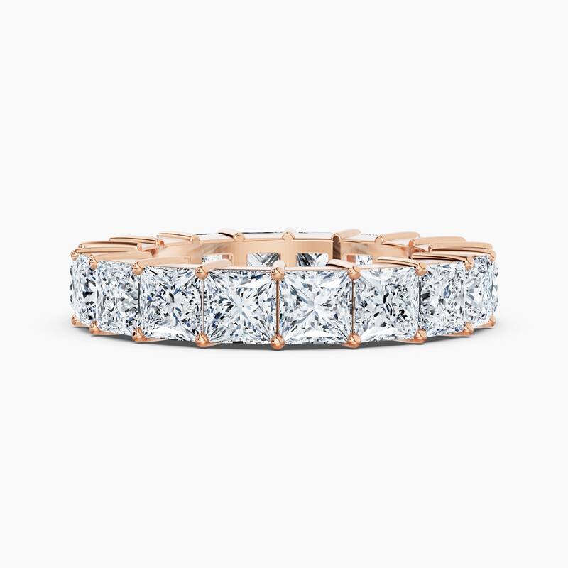 Auriya 14k Gold Princess Lab Grown Diamond Eternity Band 2.50 - 11.25 ct. tw. (F-G, VS) - 7.20 ct. wt. - 4.5 - Rose